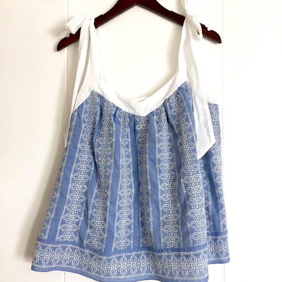 LOFT Tops - loft • embroidered chambray top